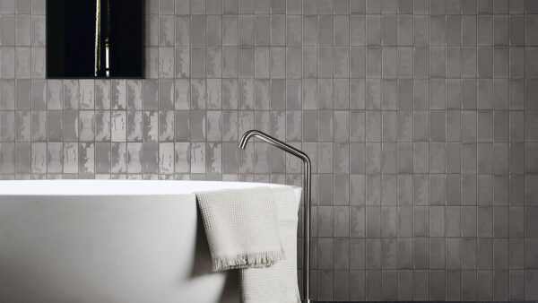 Luxe Smoke Grey Gloss Wall Tile 76x152mm