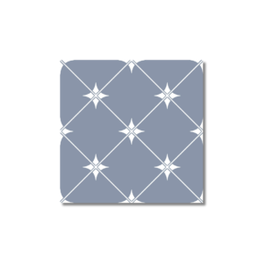 Lyndhurst Blue Matt Encaustic Patterned Floor Tile 300x300mm