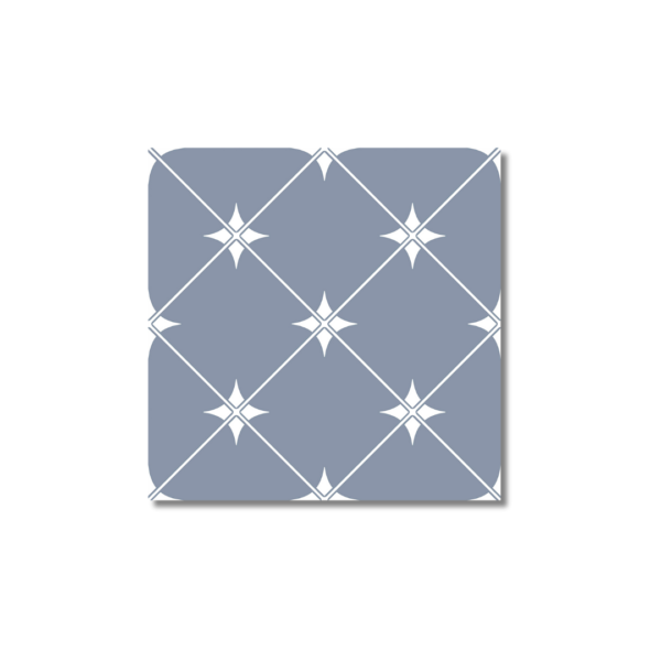 Lyndhurst Blue Matt Encaustic Patterned Floor Tile 300x300mm