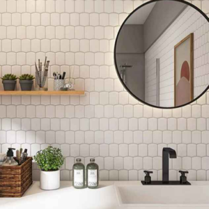 Tunnel Flambed White Mosaic Feature Tile 244x304mm