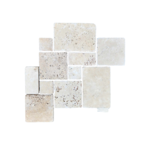 Classic Travertine Mini French Pattern Feature Tile 305x305mm