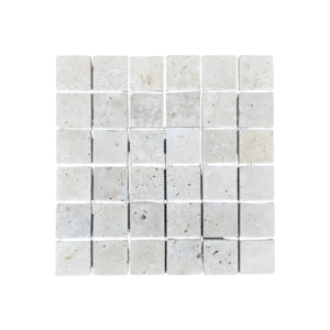 Light Travertine Square Tumbled Feature Tile 305x305mm