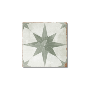 Rimini Green Encaustic Patterned Matt Floor Tile 200x200mm