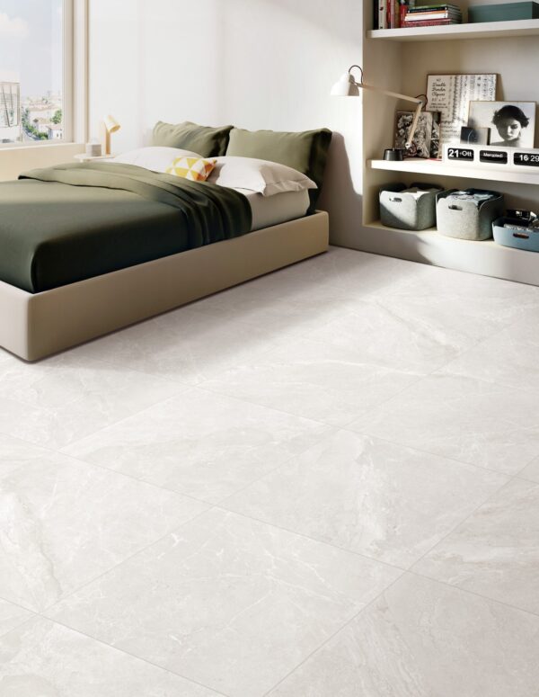 Alpen Stone White In/Out Rectified Floor Tile 600x600mm